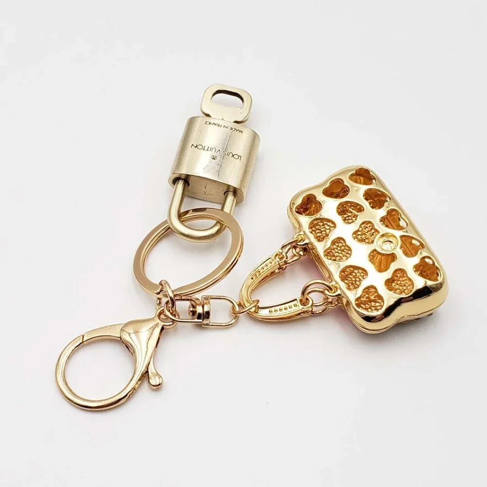 Authentic Louis Vuitton Gold Lock 🔒 Keychain Bag Unbranded Charm LV - Picture 6 of 7